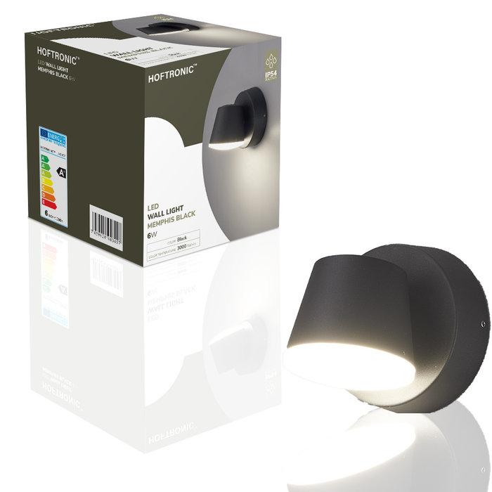 HOFTRONIC LED Wandlamp Memphis Zwart