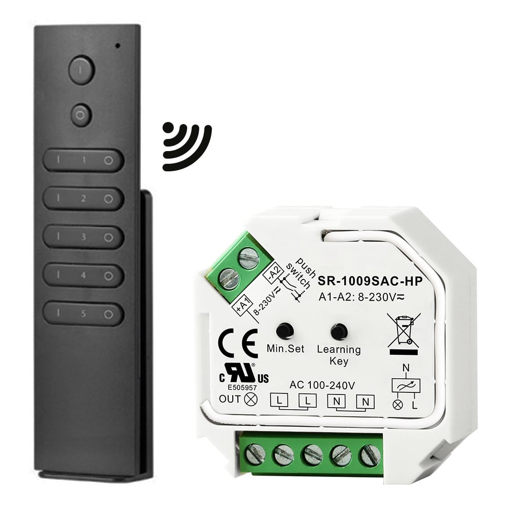 Wireless dimmer set 400 Watt maximum - 5 channels - HOFTRONIC