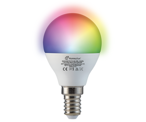 Satz von 3 E14 SMART LED Lampen RGBWW Wifi 5,5 Watt 470lm C37 Dimmbar -  HOMEYLUX