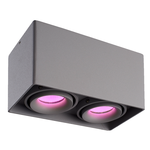 Smart WiFi LED surface mounted ceiling spotlight Esto grey RGBWW 2 light GU10 IP20 tiltable Homeylux Smart WiFi LED surface mounted ceiling spotlight Esto grey RGBWW 2 light GU10 IP20 tiltable