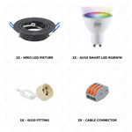 Smart WiFi LED inbouwspot zwart Miro RGBWW kantelbaar IP20 Homeylux Smart WiFi LED inbouwspot zwart Miro RGBWW kantelbaar IP20