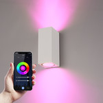 Smart WiFi LED wandlamp Selma wit RGBWW GU10 IP65 tweezijdig oplichtend Homeylux Smart WiFi LED wandlamp Selma wit RGBWW GU10 IP65 tweezijdig oplichtend
