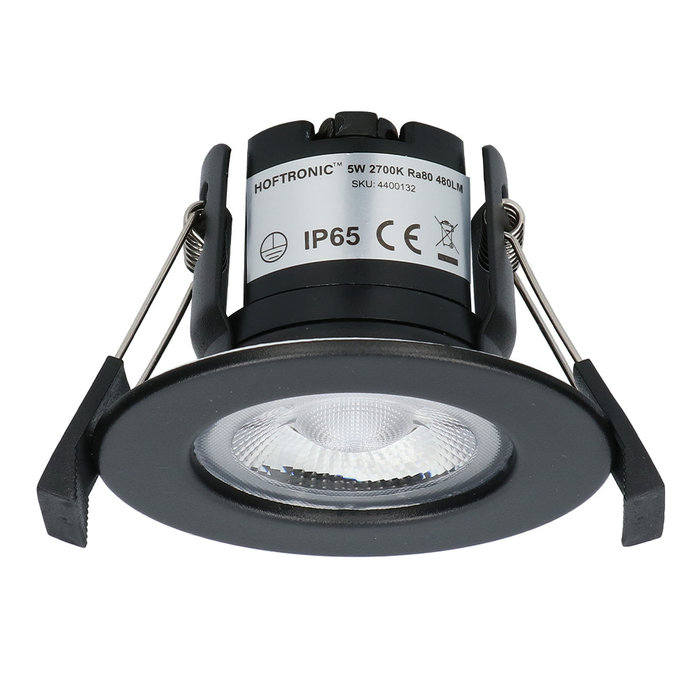 HOFTRONIC Dimmable IP65 LED Downlight Nola black