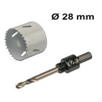 HOFTRONIC Hole saw Ø 28 mm Bi-metal + adapter with centring drill