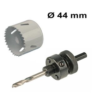 Hole saw Ø 44 mm Bi-metal + adapter with drill Hole saw Ø 44 mm Bi-metal + adapter with drill