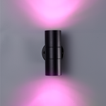 HOFTRONIC Smart WiFi LED Wall light Blenda RGBWW GU10 round double-sided illuminated black IP44