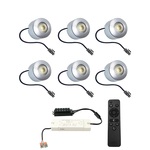 HOFTRONIC Complete set 6x3W dimbare LED in/opbouwspots Navarra IP44