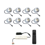 HOFTRONIC Complete set 8x3W dimbare LED in/opbouwspots Navarra IP44