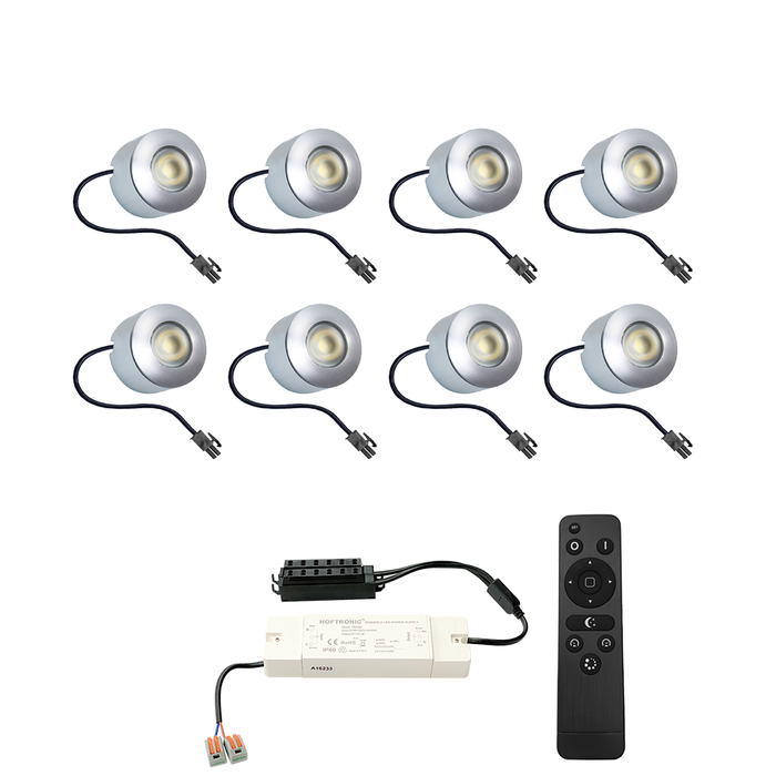 HOFTRONIC Complete set 8x3W dimmable LED porch lights Navarra IP44