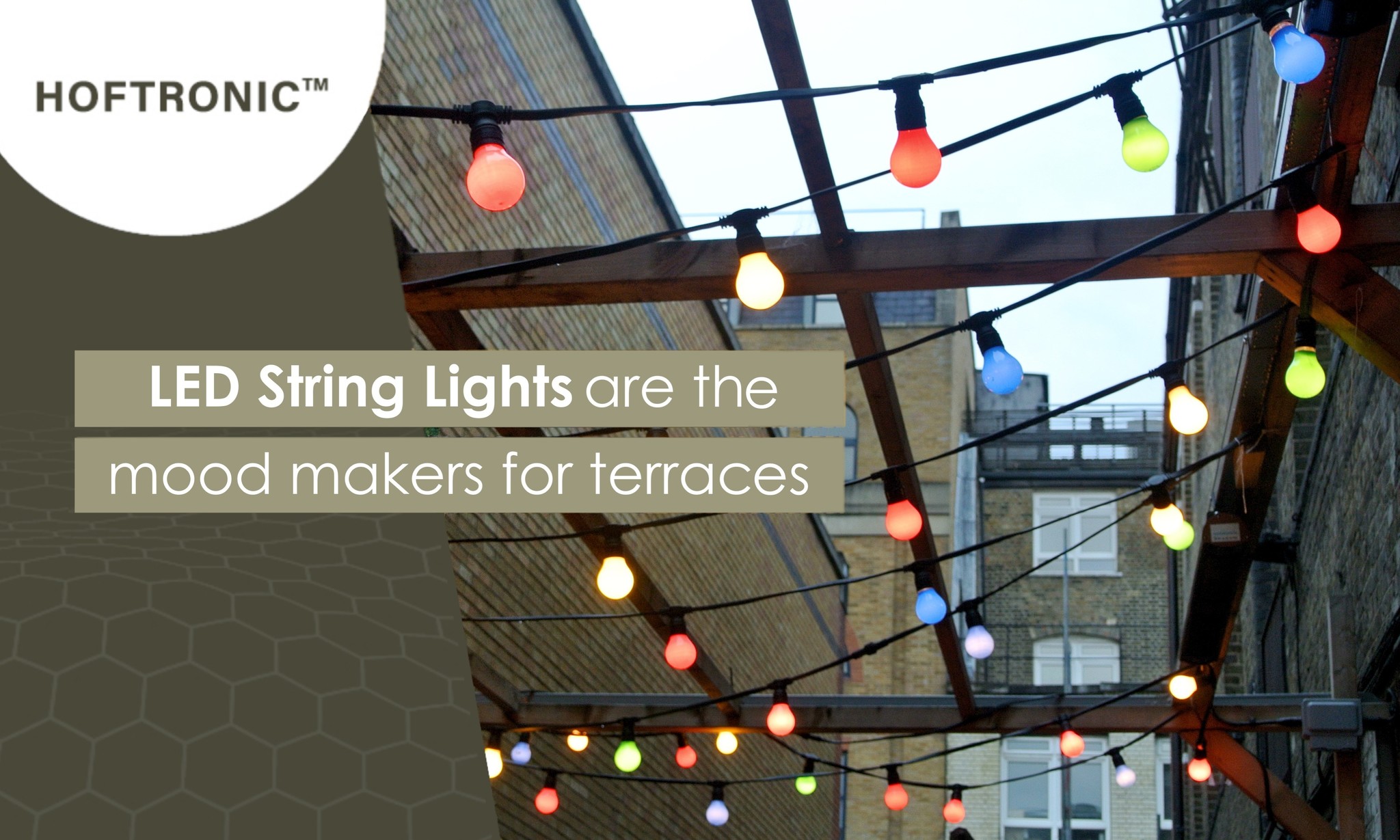 Atmospheric terrace lighting with string lights