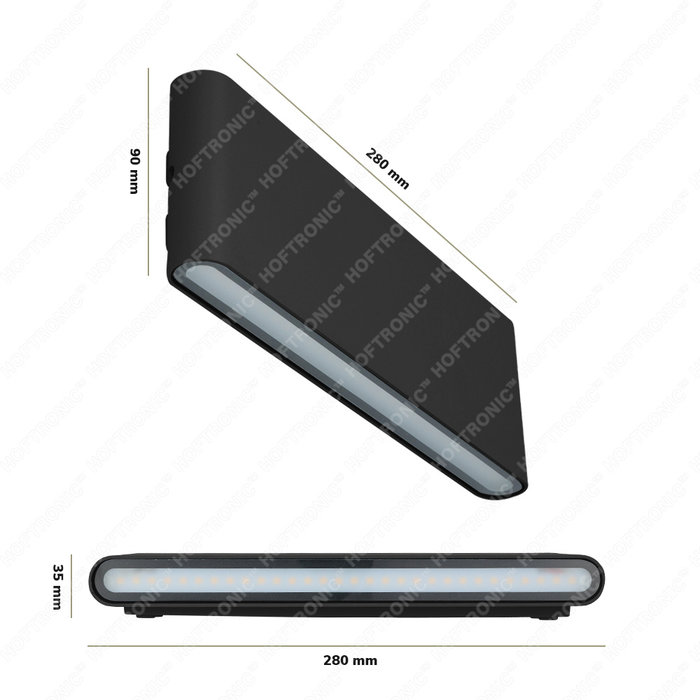 HOFTRONIC Dimmable LED Wall Light Dallas XL Black