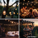 LED String Light - LED Prikkabel - 15 E27 fittingen - 15m - IP65 Geschikt voor buitengebruik HOFTRONIC LED String Light - LED Prikkabel - 15 E27 fittingen - 15m - IP65 Geschikt voor buitengebruik
