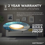 HOFTRONIC Dimmable IP65 LED downlight Bari stainless