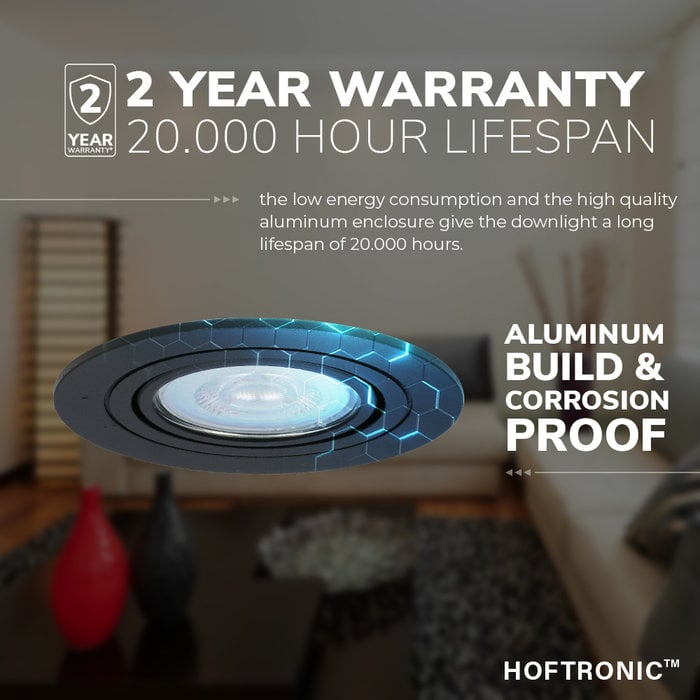 HOFTRONIC Dimmable LED downlight Miro black
