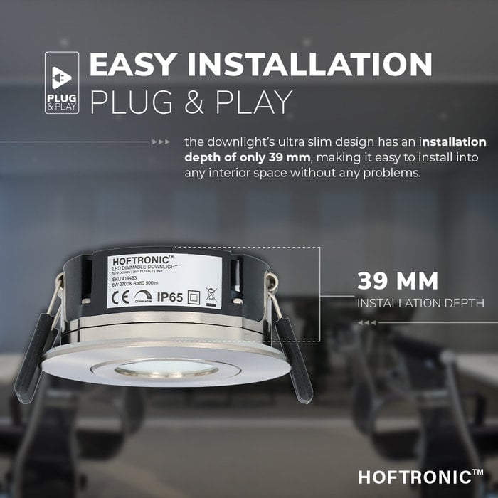 HOFTRONIC Dimmable IP65 LED Downlight Napels stainless