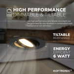 HOFTRONIC Dimmable IP44 LED Downlight Rome black