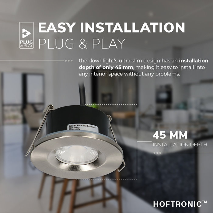 HOFTRONIC Dimmable LED downlight stainless steel Venezia 6 Watt 2700K IP65