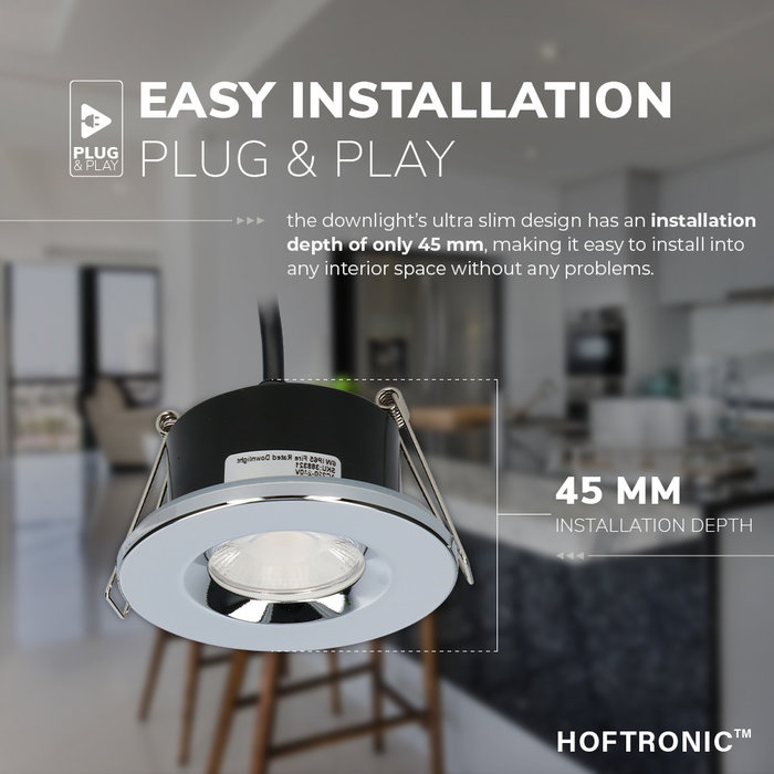 HOFTRONIC Dimmable IP65 LED downlight Venezia chrome 6 Watt 2700K