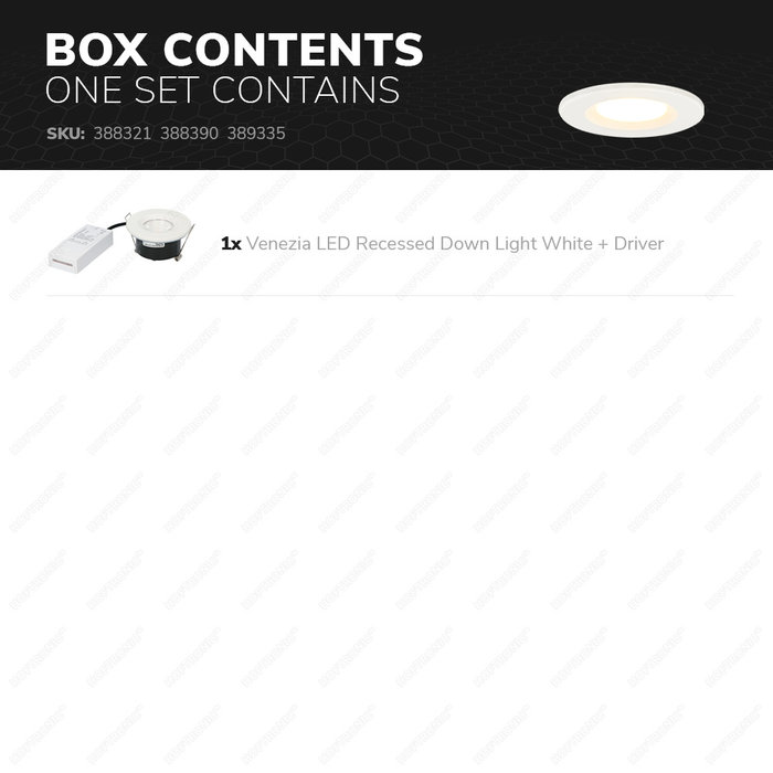 HOFTRONIC Dimmable LED downlight white Venezia 6 Watt 2700K IP65