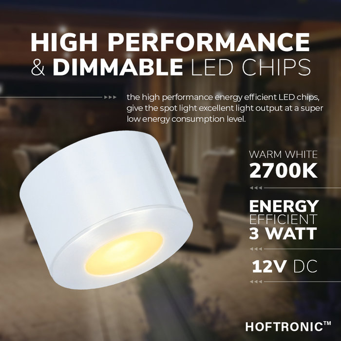 HOFTRONIC Complete set 6x3W dimbare LED in/opbouwspots Navarra IP44