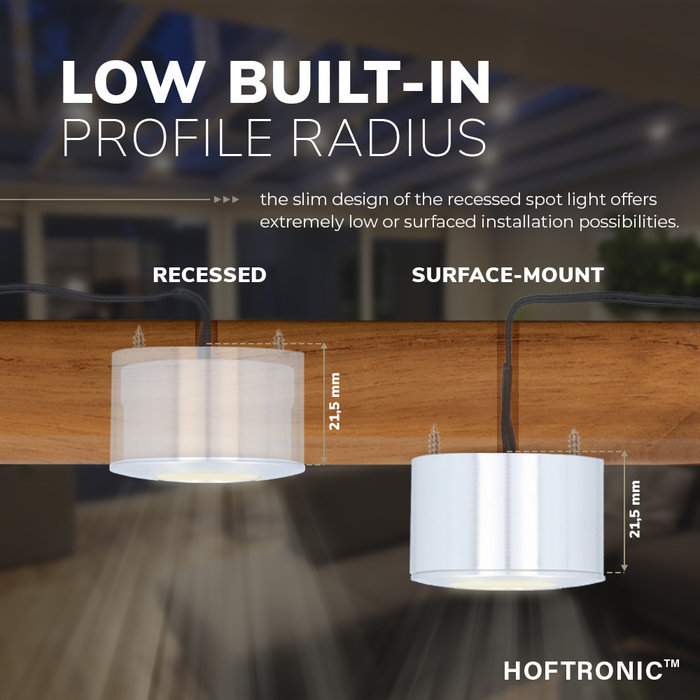 HOFTRONIC Navarra LED inbouwspot 3 Watt - 200 lumen - 12V DC - 2700K