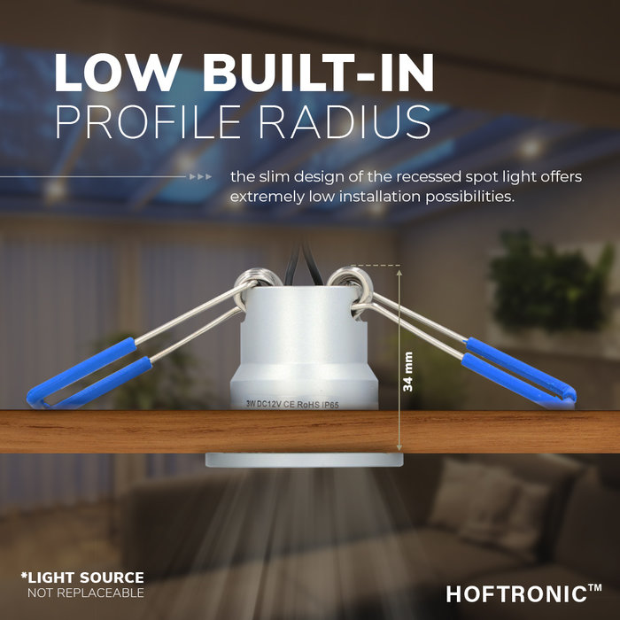 HOFTRONIC Milano LED downlight 3 Watt - 200 lumen - 12V DC - 2700K