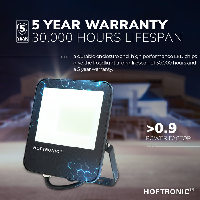 HOFTRONIC LED Floodlight Luxor 160lm/W IP65 5 year warranty