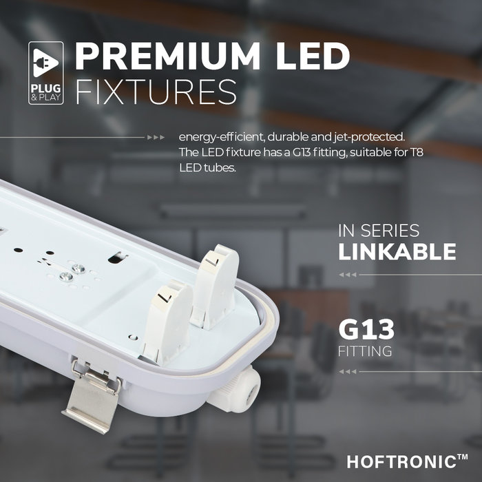 HOFTRONIC IP65 LED T8 luminaire 60 cm double