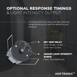 HOFTRONIC PIR bewegingssensor met schemerschakelaar 360° bereik 6 meter Maximaal 400 Watt IP20 inbouw kleur zwart