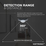 HOFTRONIC PIR motion sensor with twilight switch 360° range 6 meter Maximum 400 Watt IP20 recessed color black