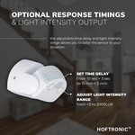 HOFTRONIC PIR motion sensor with twilight switch 180° range 12 meter Maximum 600 Watt surface white IP65