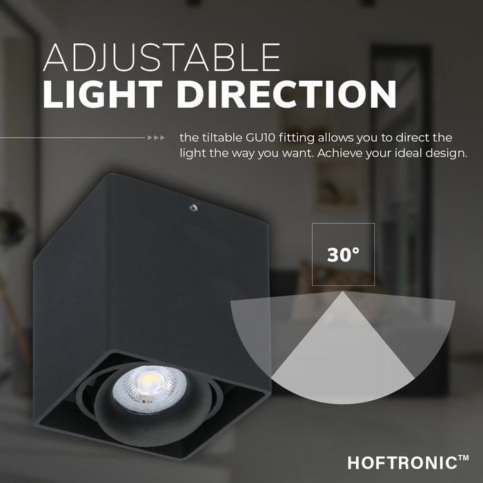 HOFTRONIC LED Plafondspot Esto Zwart