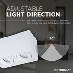 HOFTRONIC Dimmable LED surface mounted ceiling spotlight Esto 2 light 4000K GU10 White IP20 tiltable