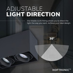 HOFTRONIC Dimmable LED surface mounted ceiling spotlight Esto 2 light 2700K GU10 Black IP20 tiltable