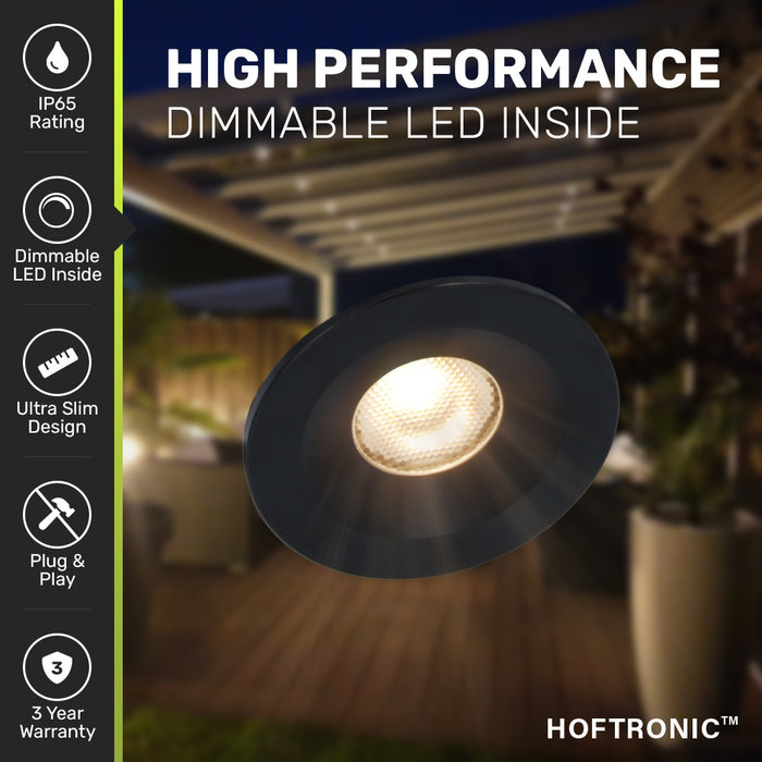 HOFTRONIC Dimmable LED downlight Cadiz - Black