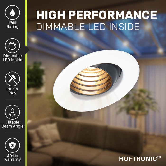 HOFTRONIC Dimbare LED kantelbare inbouwspot Medina - Wit