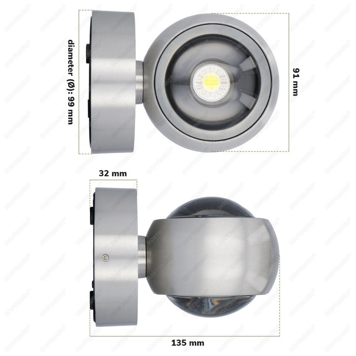 HOFTRONIC LED Wall Light Cupo Stainless steel