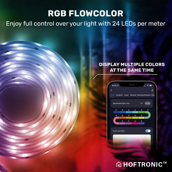 Hoftronic Smart LED Smart Light Hose - RGB Flow Color - Outside