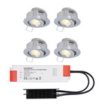 HOFTRONIC Complete set 8x3W niet dimbare veranda LED inbouwspots Sienna IP44  [vochtbestendig]