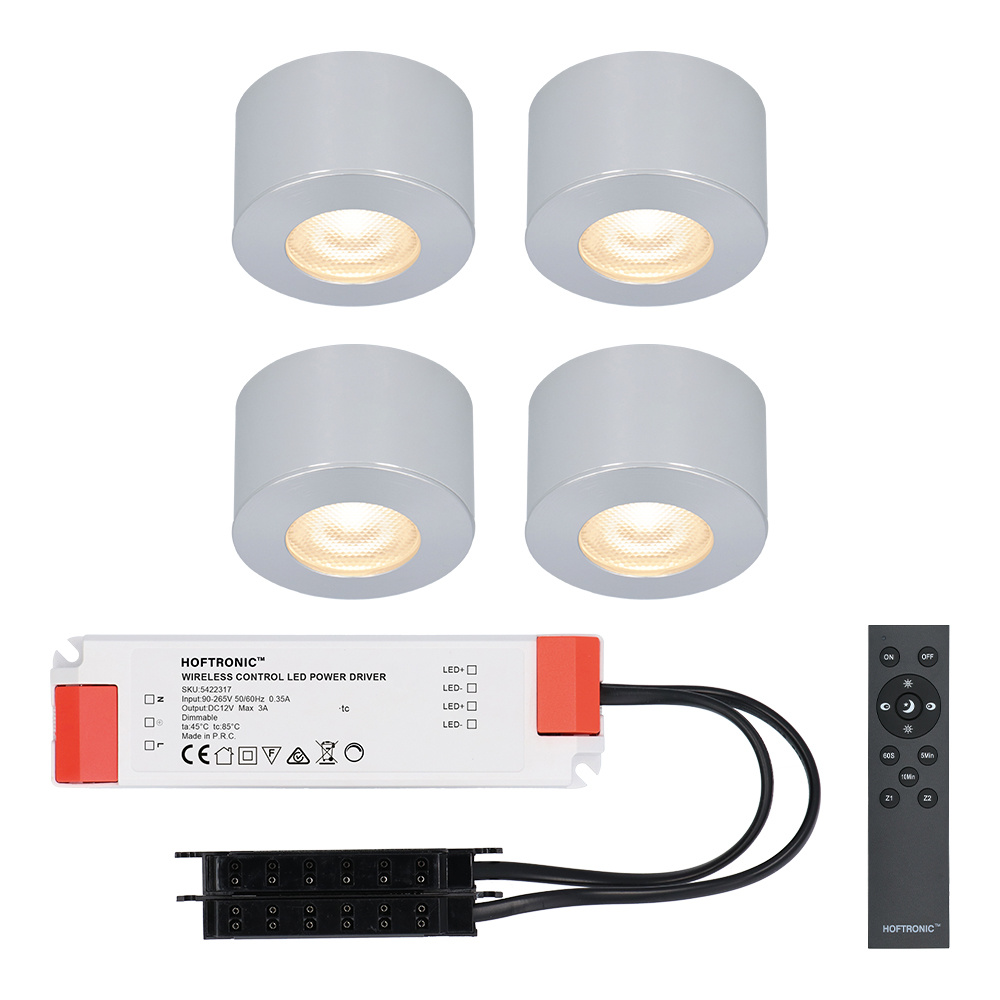 Complete set 4x3W dimmable LED porch lights Navarra IP44 - HOFTRONIC | Deckenstrahler