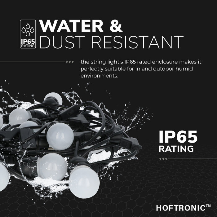 HOFTRONIC LED String Light - 12 RGB LEDs - 6.6m - IP65 Suitable for outdoor use