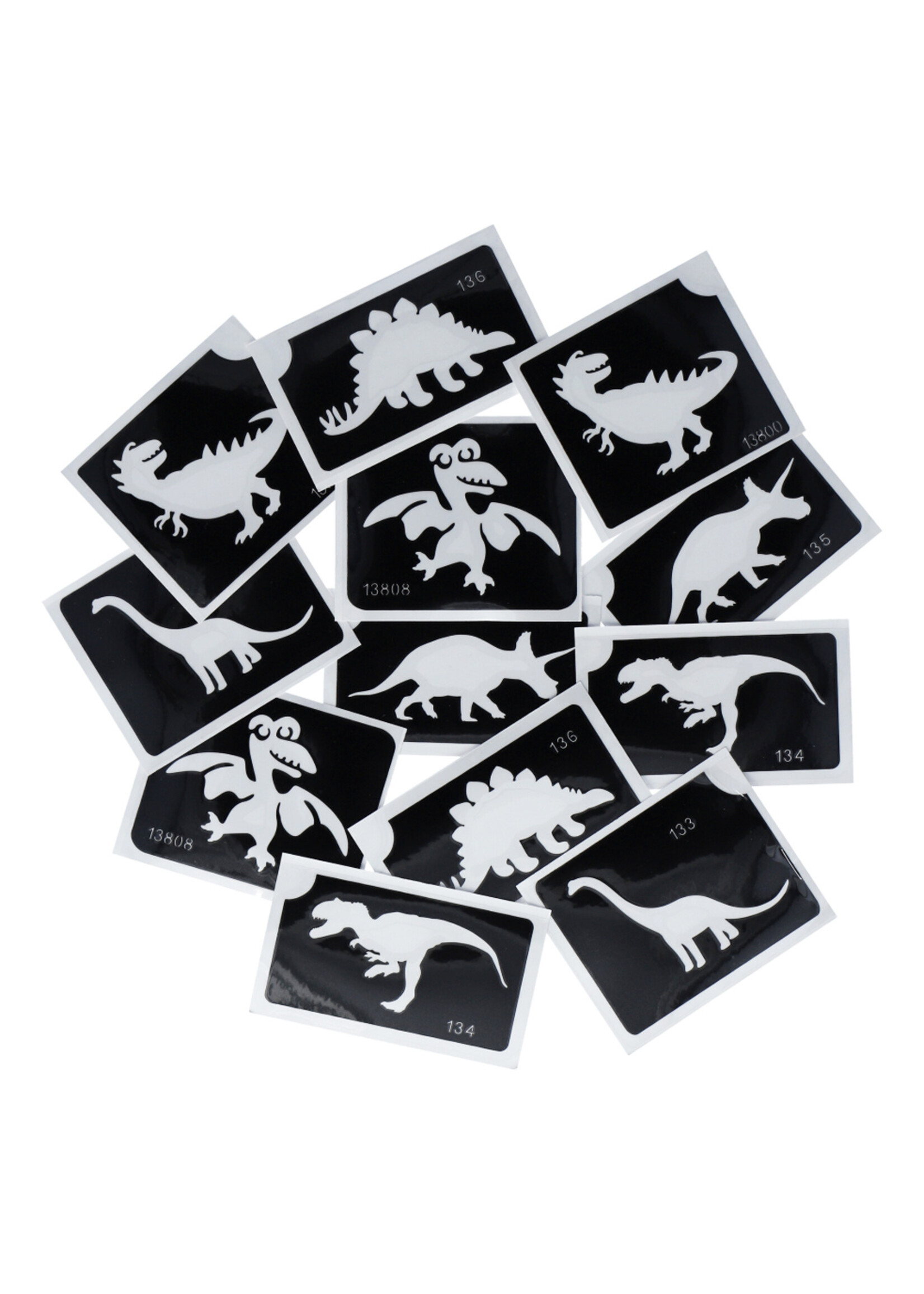 Superstar Dino Glitter Tattoo Stencils (12 pcs)