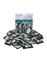 Superstar Glitter tattoo stencils XL Halloween 24 pcs
