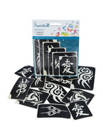 Superstar Glitter tattoo stencils Tribal 12 pcs