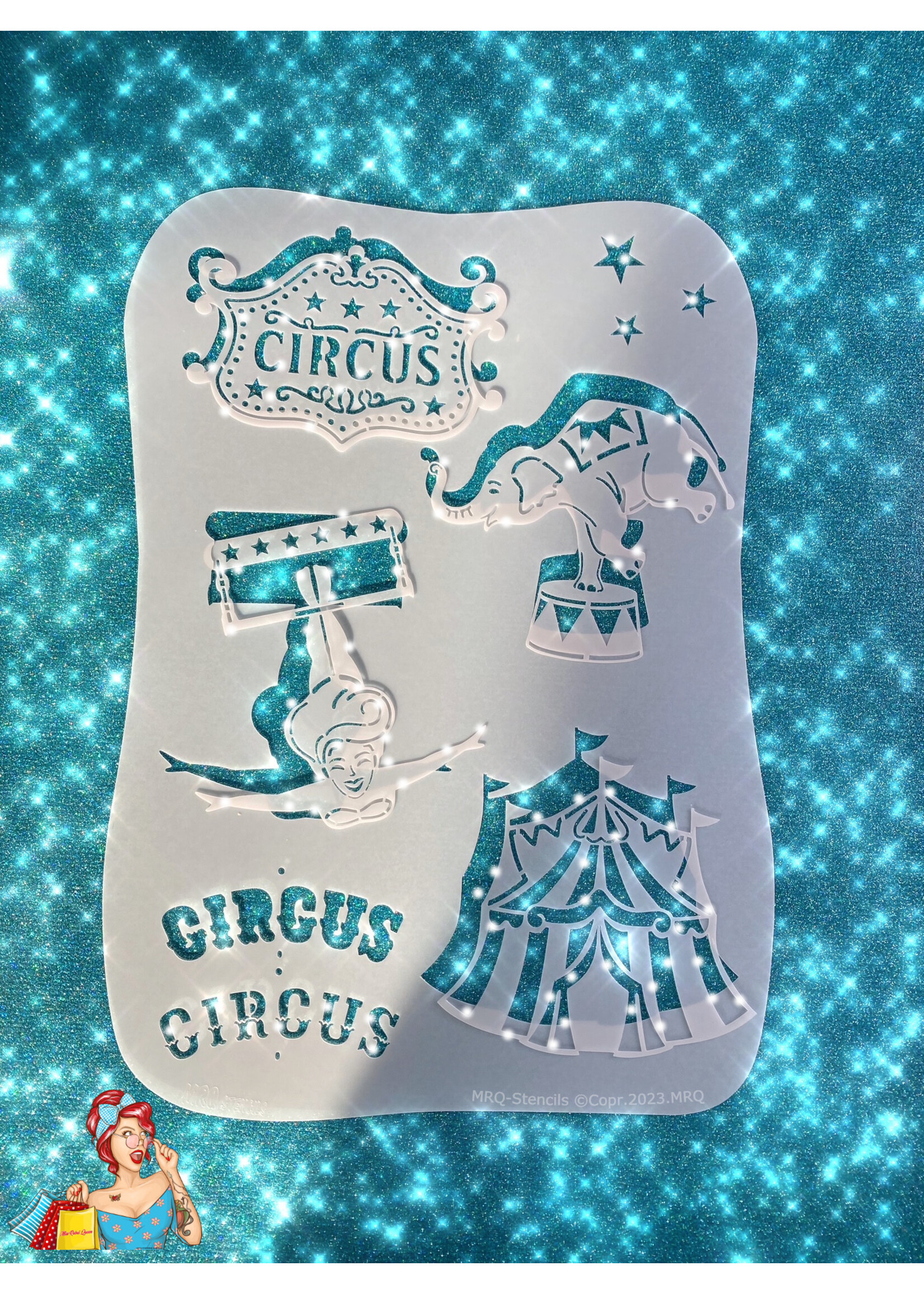 MRQ - Stencils Circus Airbrush Tattoo Stencil