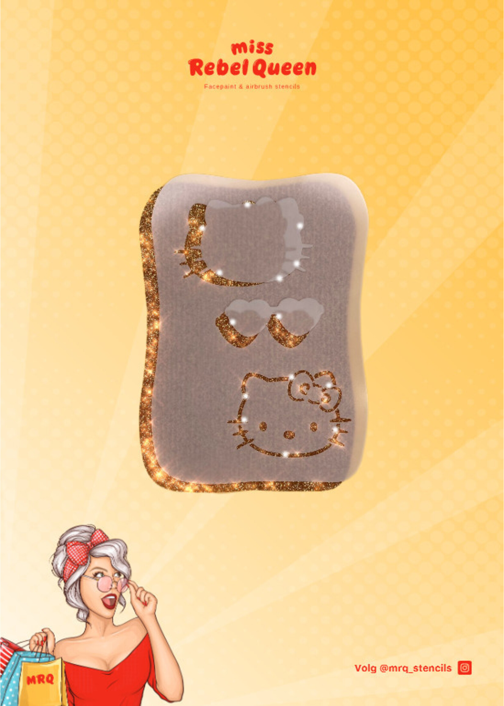 MRQ - Stencils Love Kitty Airbrush tattoo stencil A6 Copy