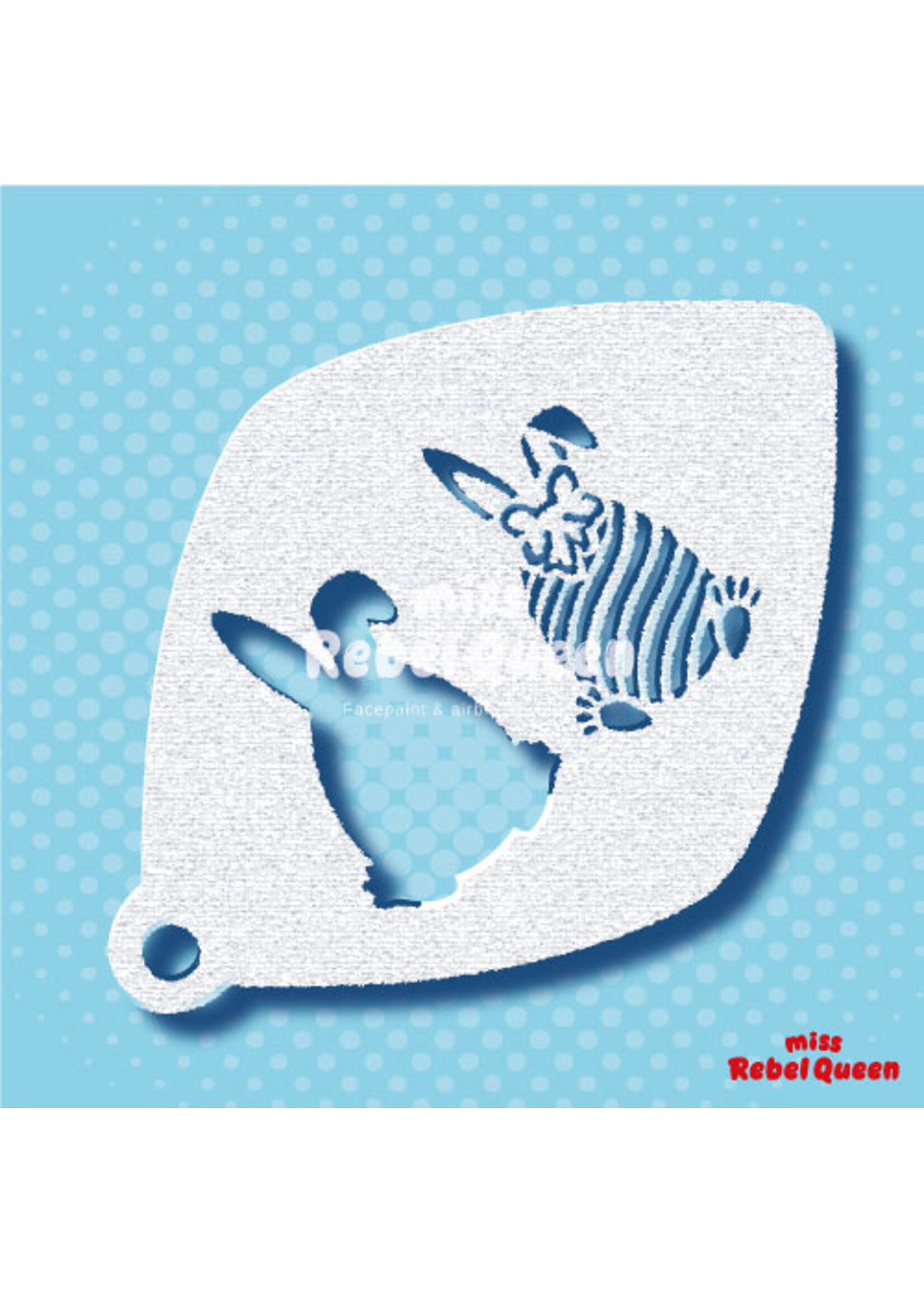 MRQ - Stencils Bunny Paasei medium 2steps schmink stencil