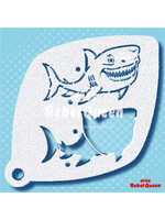 MRQ - Stencils Sharkey Shark 2steps Large Facepaint Stencil