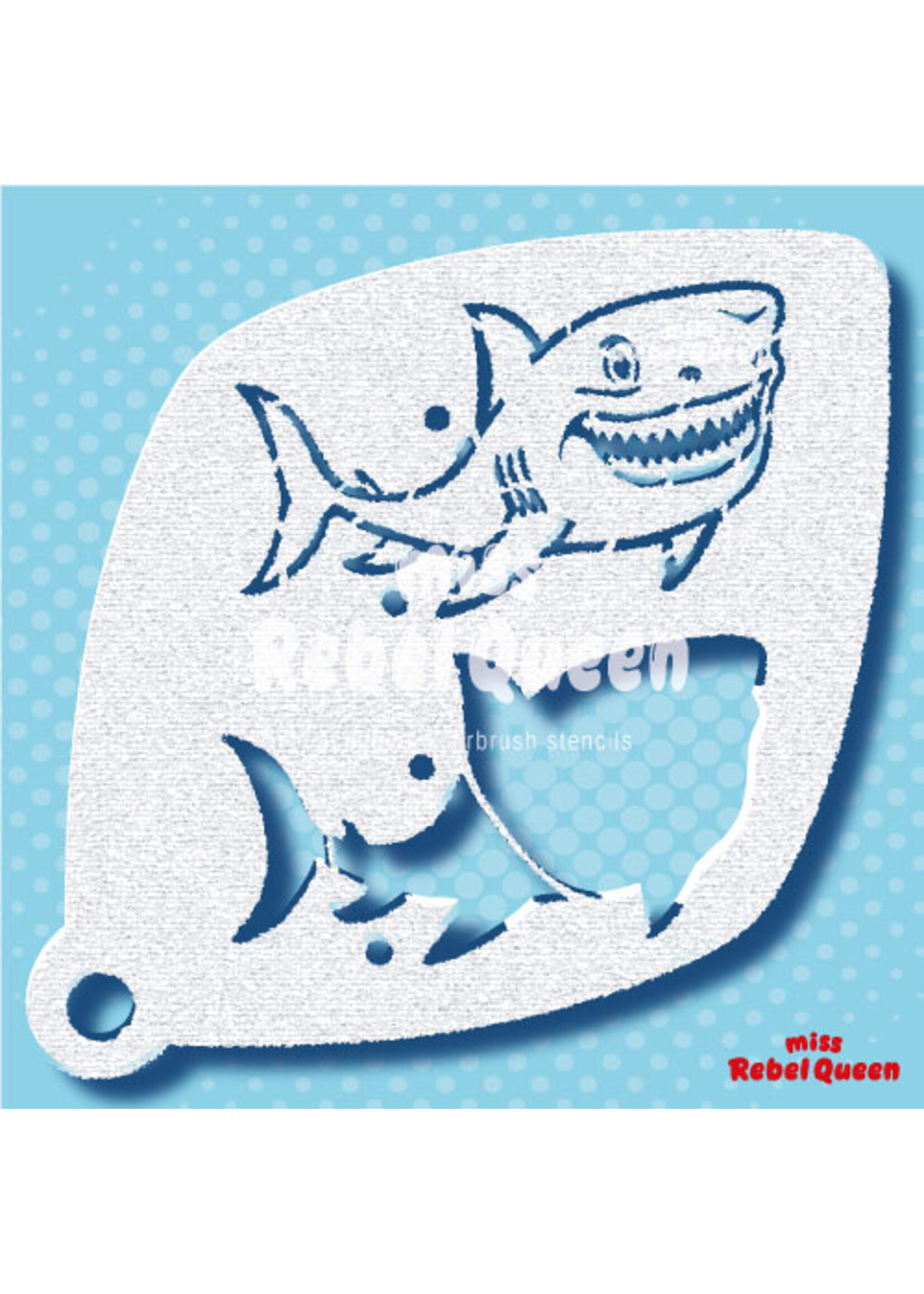 MRQ - Stencils Sharkey Shark 2steps Large Facepaint Stencil