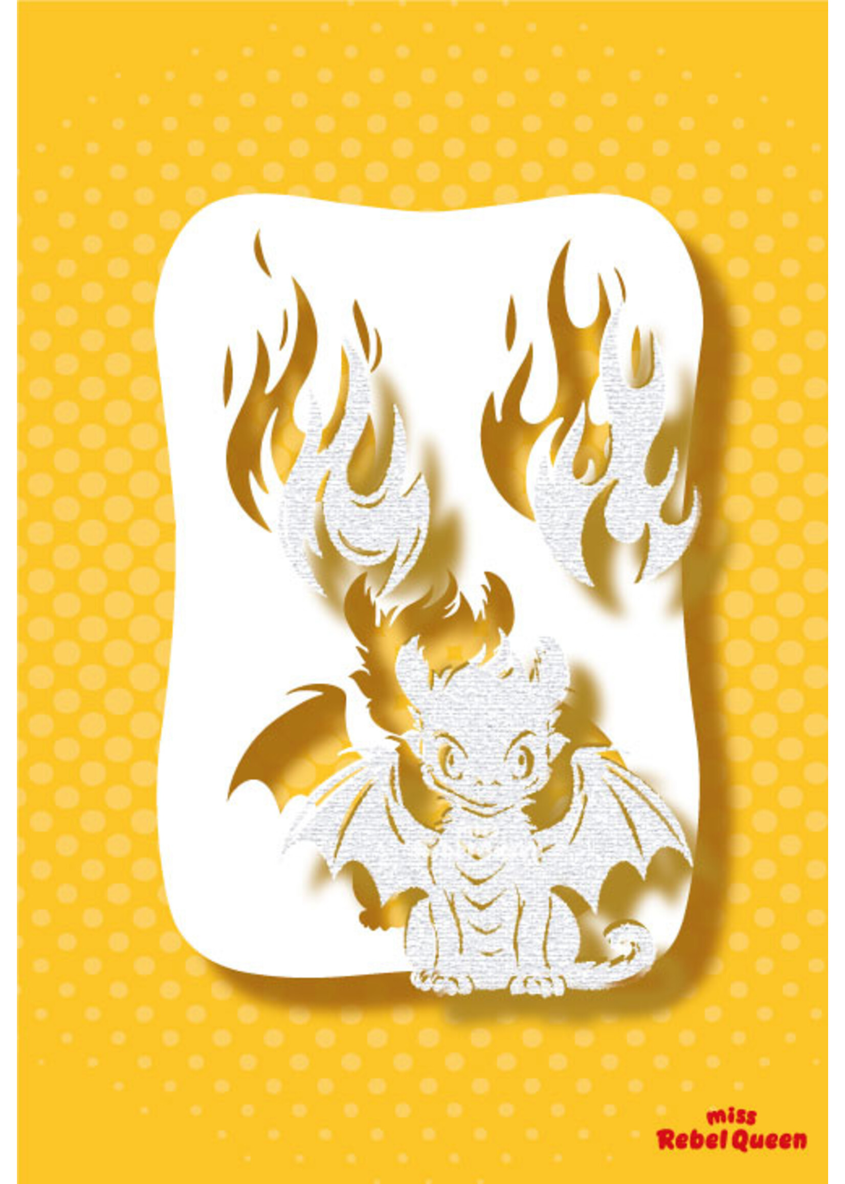 MRQ - Stencils Baby draak  airbrush tattoo stencil A6